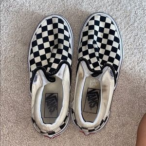 checkered vans slip on